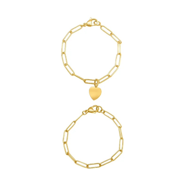 Elegant Rose Gold Jewelry For A Stylish Touch Adornia Heart Paper Clip Chain Set gold Elegant Rose Gold Jewelry For A Stylish Touch Adornia Heart Paper Clip Chain Set gold