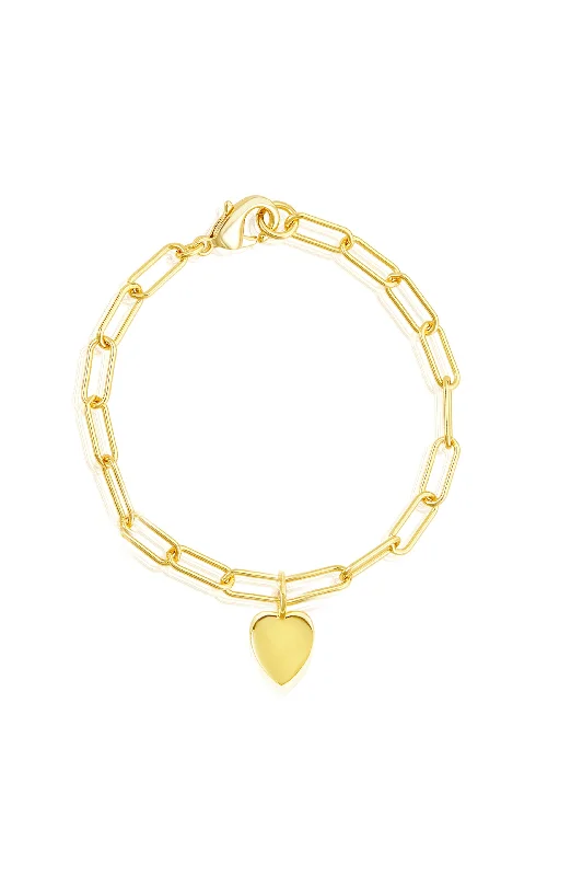 Romantic Heart-Shaped Jewelry For Special Gifts Adornia Paperclip Chain Bracelet with Heart gold Romantic Heart-Shaped Jewelry For Special Gifts Adornia Paperclip Chain Bracelet with Heart gold