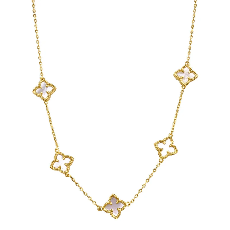Exclusive Online Jewelry Sale – Don't Wait Adornia White Mother of Pearl Floral Necklace gold Exclusive Online Jewelry Sale – Don't Wait Adornia White Mother of Pearl Floral Necklace gold