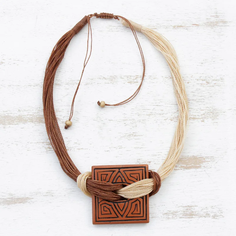 Grab Your Favorite Jewelry At The Lowest Prices Amazon Labyrinth Labyrinth Motif Ceramic Pendant Necklace from Brazil