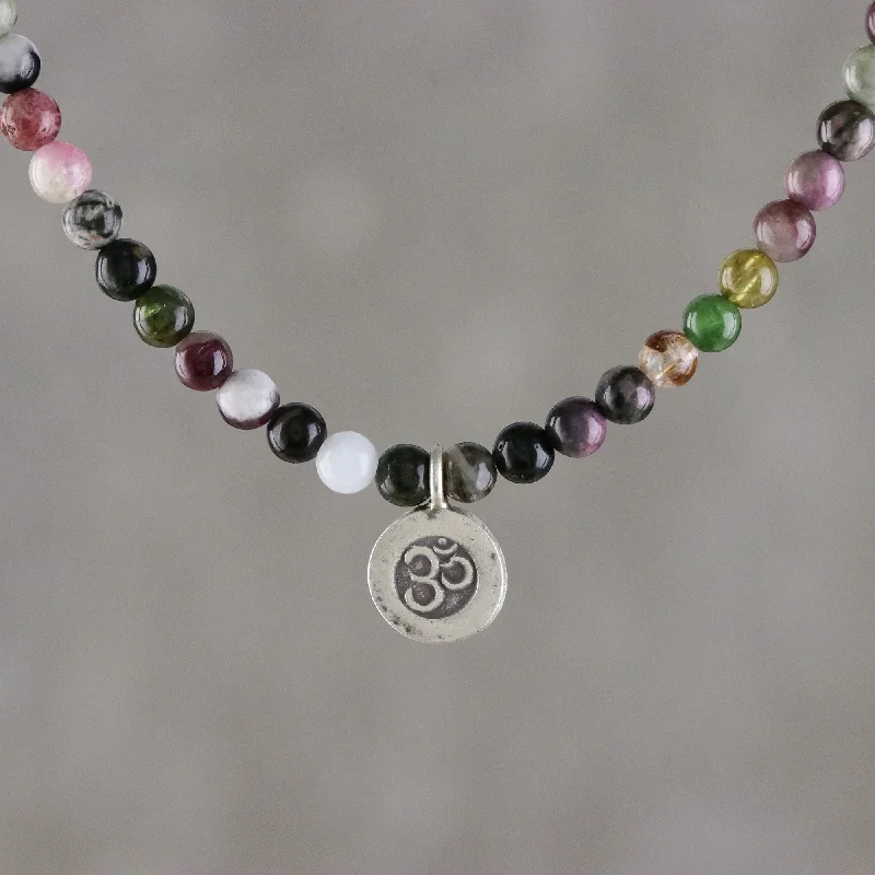 Modern Statement Jewelry For Bold Styling Beautiful Om Tourmaline Om Beaded Pendant Necklace from Thailand Modern Statement Jewelry For Bold Styling Beautiful Om Tourmaline Om Beaded Pendant Necklace from Thailand