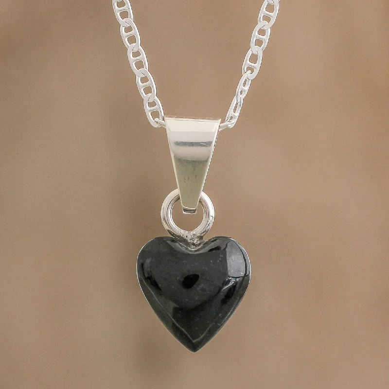 Exclusive Savings On Timeless Jewelry Pieces Black Symbol of Love Black Jade and Sterling Silver Heart Pendant Necklace Exclusive Savings On Timeless Jewelry Pieces Black Symbol of Love Black Jade and Sterling Silver Heart Pendant Necklace