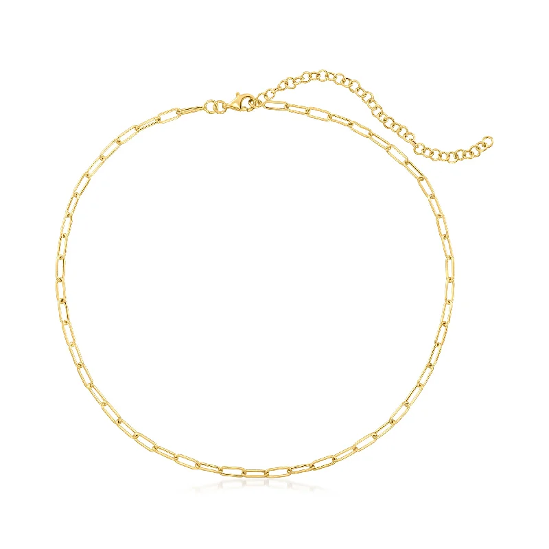 Timeless Jewelry, Timeless Savings – Don't Wait Canaria 3mm 10kt Yellow Gold Paper Clip Link Choker Necklace Timeless Jewelry, Timeless Savings – Don't Wait Canaria 3mm 10kt Yellow Gold Paper Clip Link Choker Necklace