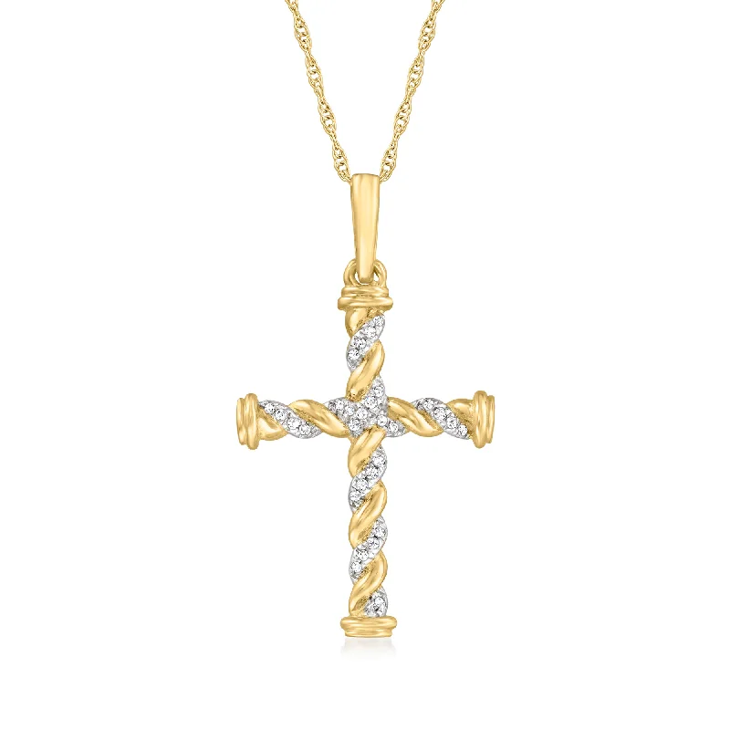 Best Jewelry Sale Prices – Limited-Time Offer Canaria Diamond-Accented Twisted Cross Pendant Necklace in 10kt Yellow Gold Best Jewelry Sale Prices – Limited-Time Offer Canaria Diamond-Accented Twisted Cross Pendant Necklace in 10kt Yellow Gold