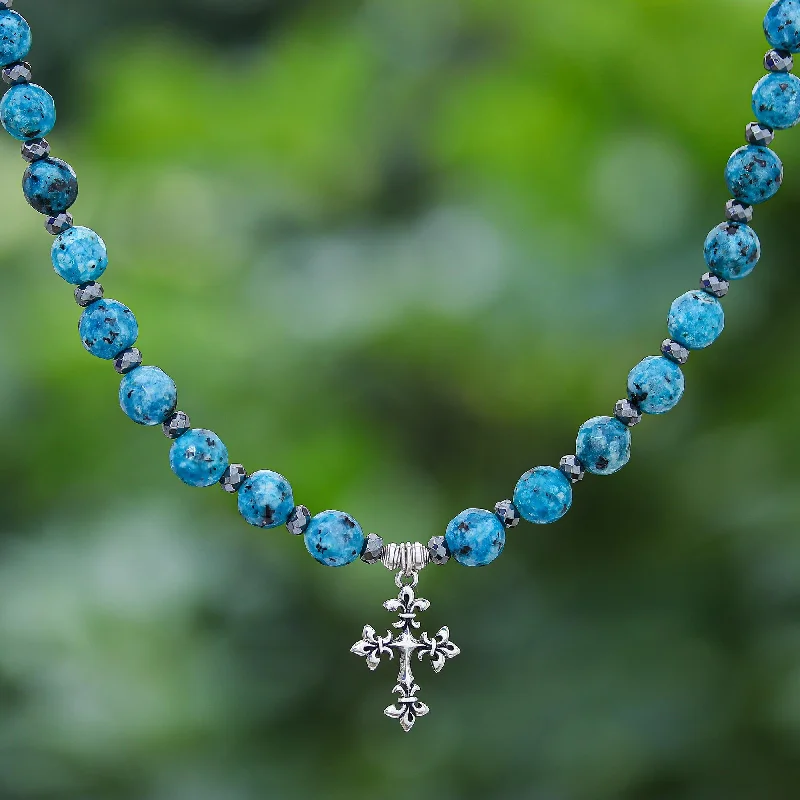 The Jewelry Sale You've Been Waiting For Is Here Charming Cross Jasper and Silver Cross Pendant Necklace from Thailand The Jewelry Sale You've Been Waiting For Is Here Charming Cross Jasper and Silver Cross Pendant Necklace from Thailand