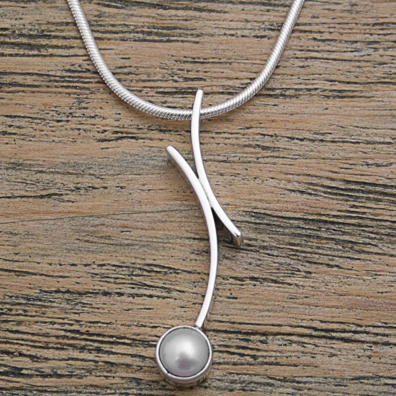 Upgrade Your Collection With Our Limited-Time Jewelry Sale Curvy Beauty 950 Silver Cultured Pearl Pendant Necklace from Mexico