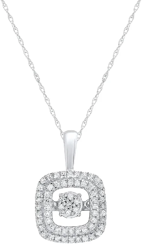 Shop Handcrafted Jewelry At Special Promotional Rates Dancing Diamond Beloved Brilliance Pendant Necklace in 925 Sterling Silver (1/5 ct) with 18 Inch Chain Shop Handcrafted Jewelry At Special Promotional Rates Dancing Diamond Beloved Brilliance Pendant Necklace in 925 Sterling Silver (1/5 ct) with 18 Inch Chain