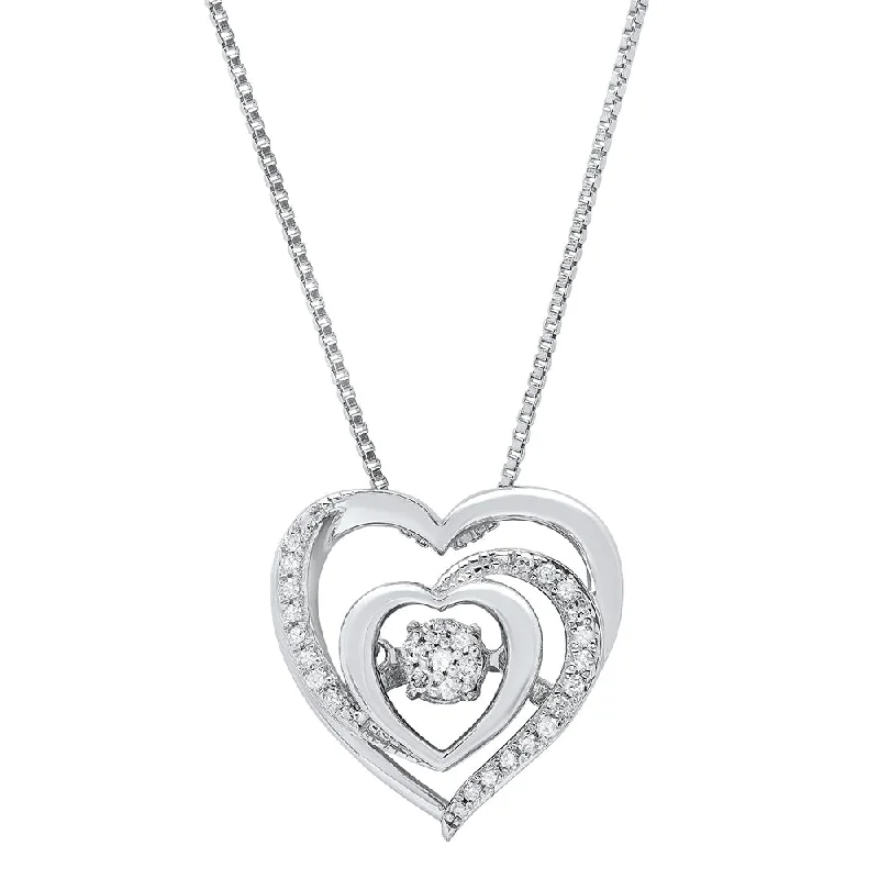 Breathtaking Jewelry, Breathtaking Prices Dancing Diamond Heartbeats Heart Pendant Necklace in 925 Sterling Silver (1/8 ct.tw.), 18" Breathtaking Jewelry, Breathtaking Prices Dancing Diamond Heartbeats Heart Pendant Necklace in 925 Sterling Silver (1/8 ct.tw.), 18"