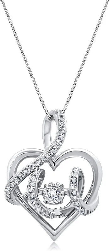 Seasonal Jewelry Clearance – Best Styles At The Lowest Prices Dancing Diamond Tied Together Pendant Necklace in 10k White Gold (1/6 ct) with 18 Inch Chain Seasonal Jewelry Clearance – Best Styles At The Lowest Prices Dancing Diamond Tied Together Pendant Necklace in 10k White Gold (1/6 ct) with 18 Inch Chain