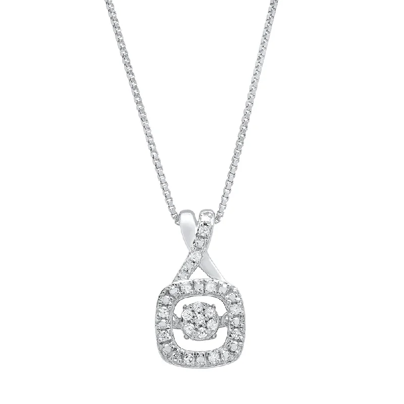Stunning Jewelry Pieces At The Lowest Prices Ever Dancing Diamond XoXo Cushion Pendant Necklace in 925 Sterling Silver (1/10 ct.tw.), 18" Stunning Jewelry Pieces At The Lowest Prices Ever Dancing Diamond XoXo Cushion Pendant Necklace in 925 Sterling Silver (1/10 ct.tw.), 18"