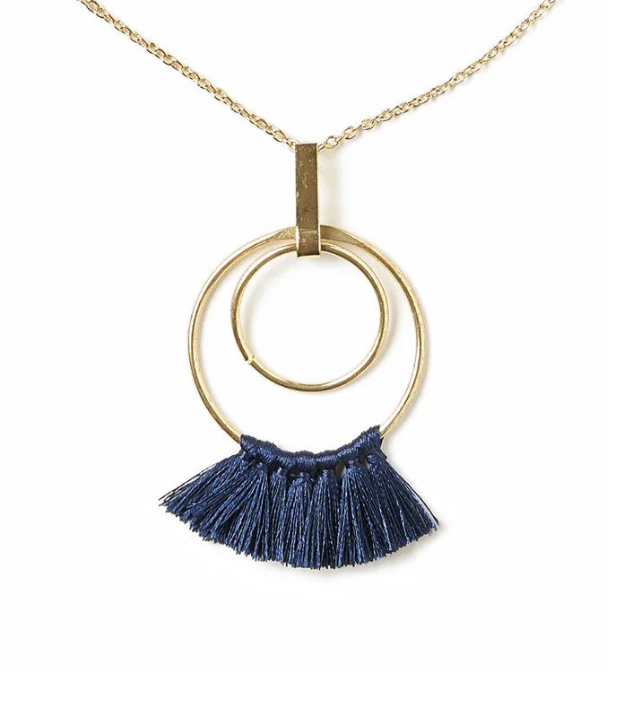Discounted Jewelry For A Glamorous Look Danu Necklace - Navy Hoop