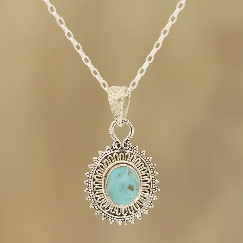 Elegant Jewelry Pieces At Unbelievable Prices Dotted Charm Reconstituted Turquoise and Sterling Silver Pendant Necklace Elegant Jewelry Pieces At Unbelievable Prices Dotted Charm Reconstituted Turquoise and Sterling Silver Pendant Necklace