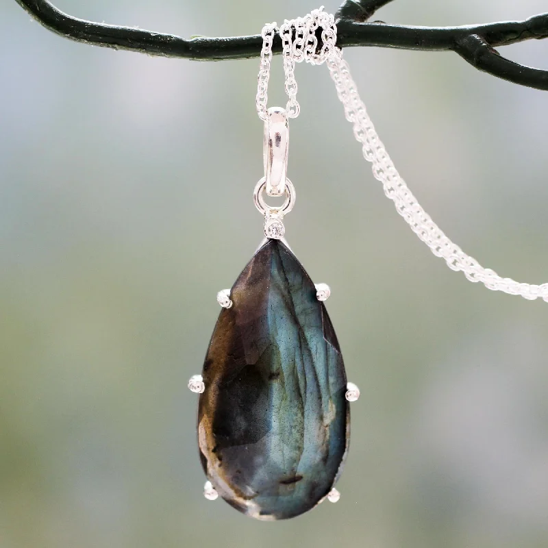 Last Chance To Grab Your Favorite Jewelry At A Discount Dusky Droplet Fair Trade Labradorite and Sterling Silver Pendant Necklace Last Chance To Grab Your Favorite Jewelry At A Discount Dusky Droplet Fair Trade Labradorite and Sterling Silver Pendant Necklace