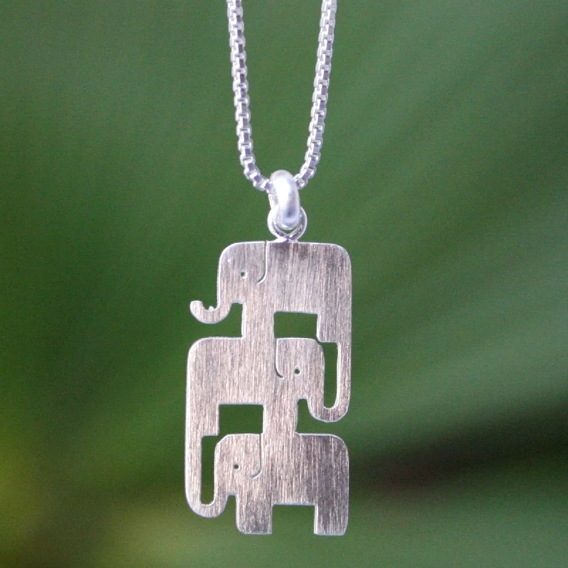 Shop Elegant Jewelry At Unbeatable Prices Elephant Stack Sterling Pendant Necklace