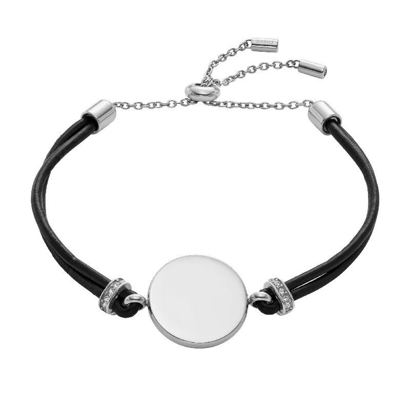 Get Your Favorite Jewelry At The Best Price Fossil Women's Elliott Stainless Steel Leather Bracelet Get Your Favorite Jewelry At The Best Price Fossil Women's Elliott Stainless Steel Leather Bracelet