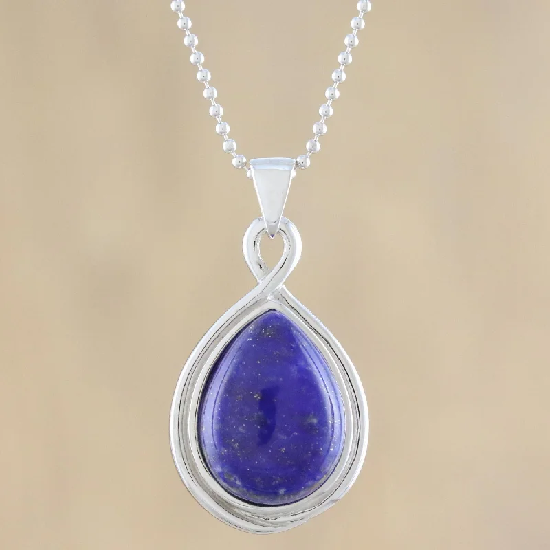 Unmissable Deals On Handmade Jewelry Collections Glamorous Twist Drop-Shaped Lapis Lazuli Pendant Necklace from Thailand Unmissable Deals On Handmade Jewelry Collections Glamorous Twist Drop-Shaped Lapis Lazuli Pendant Necklace from Thailand