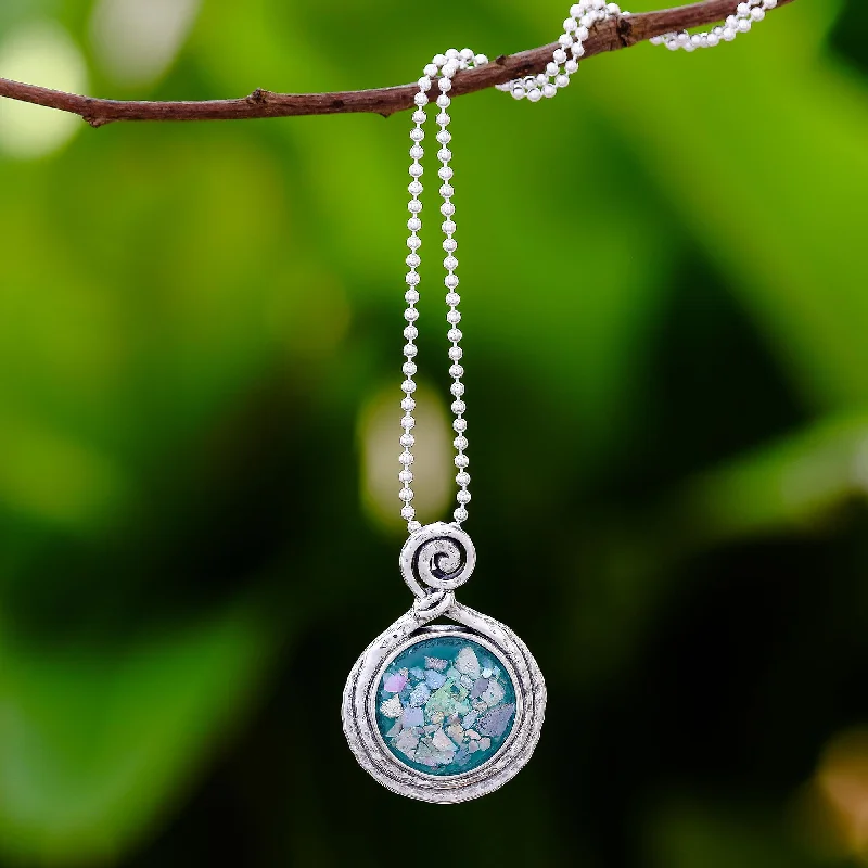 Timeless Jewelry, Timeless Savings – Don't Wait Glittering Moon Artisan Crafted Roman Glass Pendant Necklace from Thailand Timeless Jewelry, Timeless Savings – Don't Wait Glittering Moon Artisan Crafted Roman Glass Pendant Necklace from Thailand
