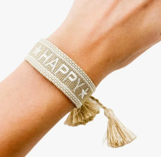 Timeless Elegance Now At Special Discounts "Happy" Boho Bracelet (Taupe)