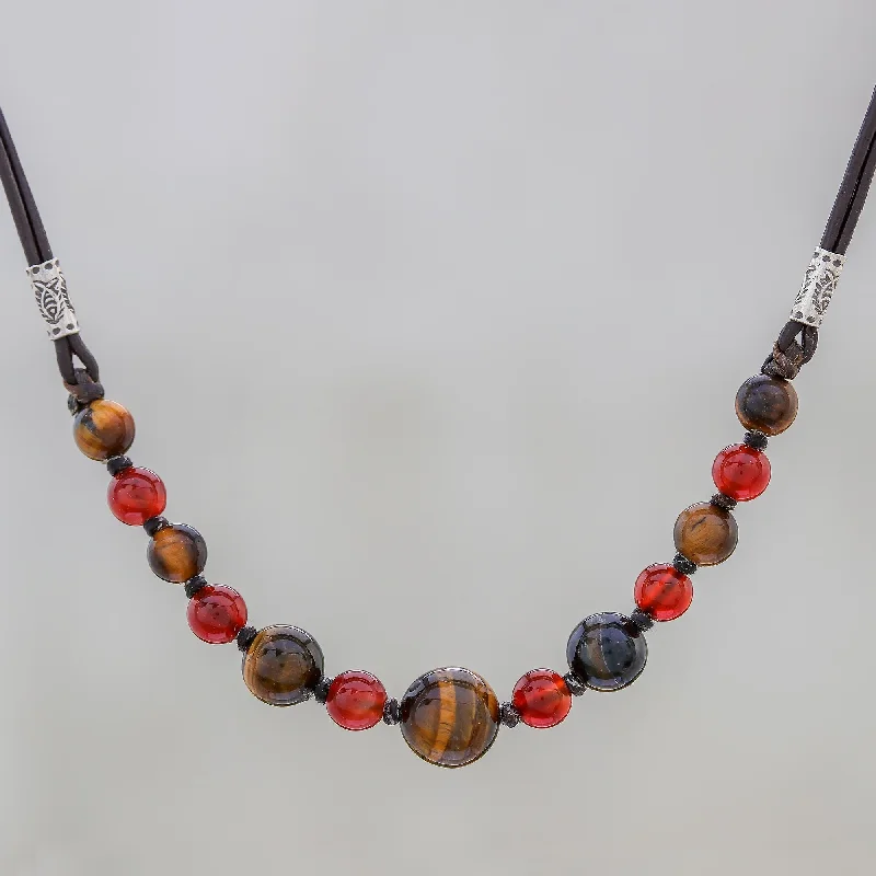 Timeless Elegance Now At Special Discounts Joyful Holiday Tiger's Eye and Carnelian Beaded Necklace with Karen Silver Timeless Elegance Now At Special Discounts Joyful Holiday Tiger's Eye and Carnelian Beaded Necklace with Karen Silver