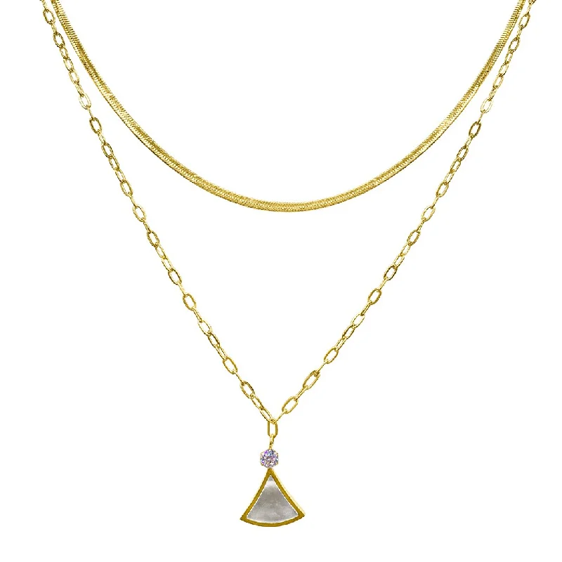 Elevate Your Outfit With Discounted Statement Jewelry Adornia Layered Mixed Chain Ginko Leaf Necklace gold Elevate Your Outfit With Discounted Statement Jewelry Adornia Layered Mixed Chain Ginko Leaf Necklace gold