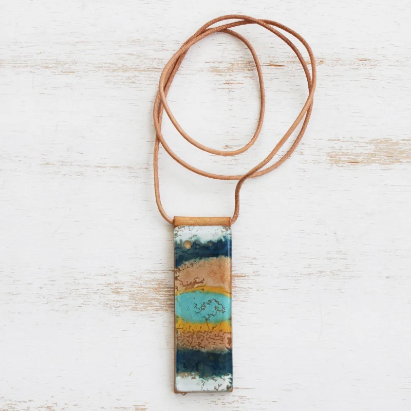 Personalized Jewelry Sale – Unique Pieces At Great Prices Layers of Ocean Blue and Brown Glass and Leather Pendant Necklace Personalized Jewelry Sale – Unique Pieces At Great Prices Layers of Ocean Blue and Brown Glass and Leather Pendant Necklace
