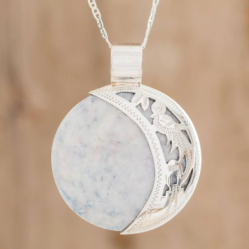Dainty Floral Jewelry For Feminine Elegance Lilac Quetzal Eclipse Maya Eclipse Lilac and Dark Green Jade Pendant Necklace Dainty Floral Jewelry For Feminine Elegance Lilac Quetzal Eclipse Maya Eclipse Lilac and Dark Green Jade Pendant Necklace
