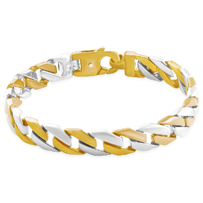Discounted Luxury Jewelry – Shine Without The Splurge Men's Curb Link 14k Gold (46gram) or Platinum (74gram) 10mm Bracelet 8.25" Discounted Luxury Jewelry – Shine Without The Splurge Men's Curb Link 14k Gold (46gram) or Platinum (74gram) 10mm Bracelet 8.25"