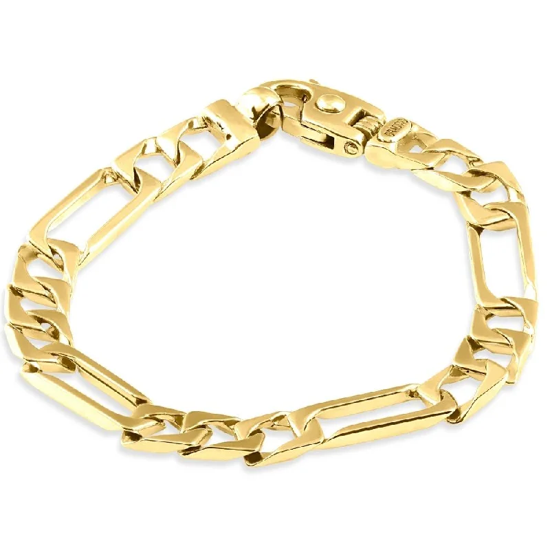 Shop Dazzling Rings, Earrings, And More At Special Discounts Men's Figaro 14k Gold (31gram) or Platinum (51gram) 9mm Link Bracelet 8.25" Shop Dazzling Rings, Earrings, And More At Special Discounts Men's Figaro 14k Gold (31gram) or Platinum (51gram) 9mm Link Bracelet 8.25"