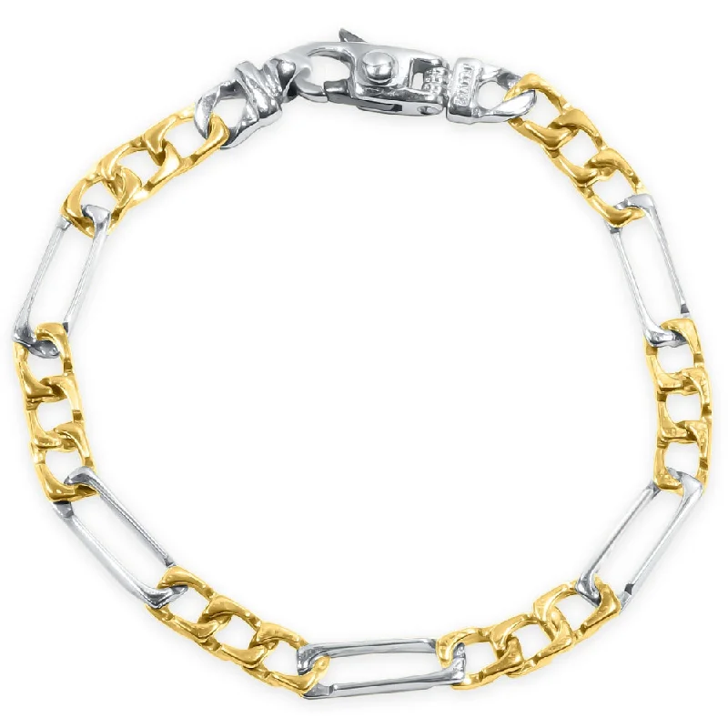 Affordable Elegance – Special Jewelry Sale Now Live Men's Figaro Link 14k Gold (12gram) or Platinum (19gram) 5.5mm Bracelet 8" Affordable Elegance – Special Jewelry Sale Now Live Men's Figaro Link 14k Gold (12gram) or Platinum (19gram) 5.5mm Bracelet 8"