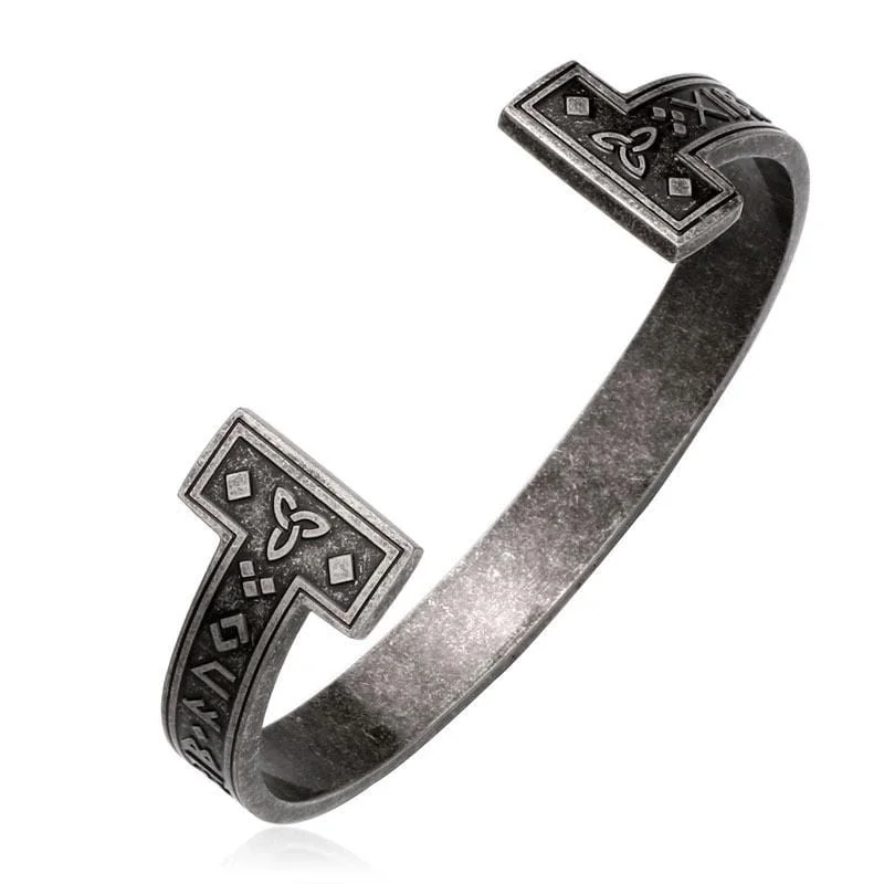 Chic And Stylish Jewelry At Exclusive Prices Men's Punk Bronze Rune Opening Titanium Steel Bracelet Chic And Stylish Jewelry At Exclusive Prices Men's Punk Bronze Rune Opening Titanium Steel Bracelet