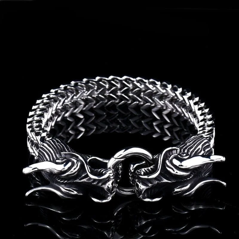 Limited-Time Offer On Elegant Jewelry Pieces Men's Punk Double Dragon Chain Bracelet Limited-Time Offer On Elegant Jewelry Pieces Men's Punk Double Dragon Chain Bracelet