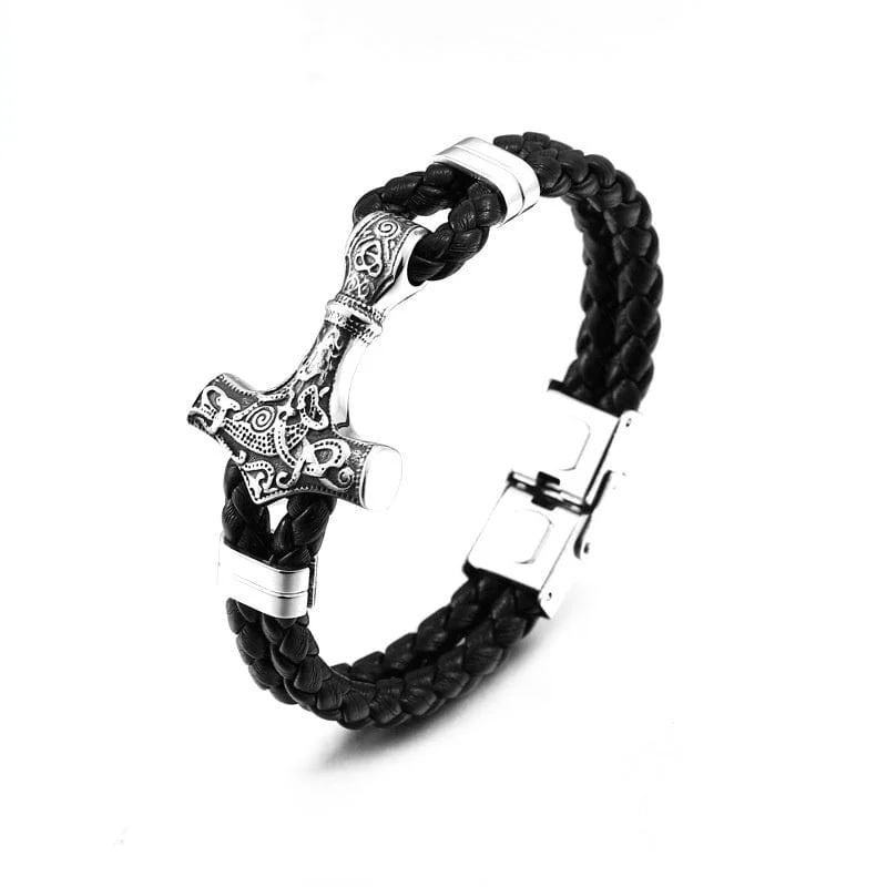 Stunning Jewelry At A Fraction Of The Price Men's Punk Hammer Faux Leather Bracelet