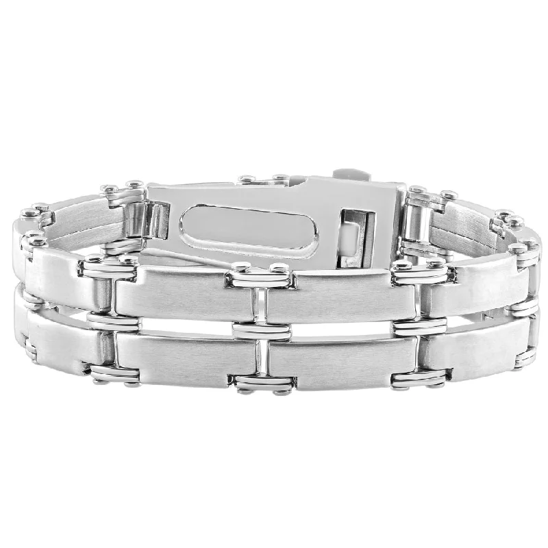 The Biggest Jewelry Sale Of The Year Is Here Men's Single Tone Steel and Double Wide LInk 8.5" 15mm Bracelet The Biggest Jewelry Sale Of The Year Is Here Men's Single Tone Steel and Double Wide LInk 8.5" 15mm Bracelet