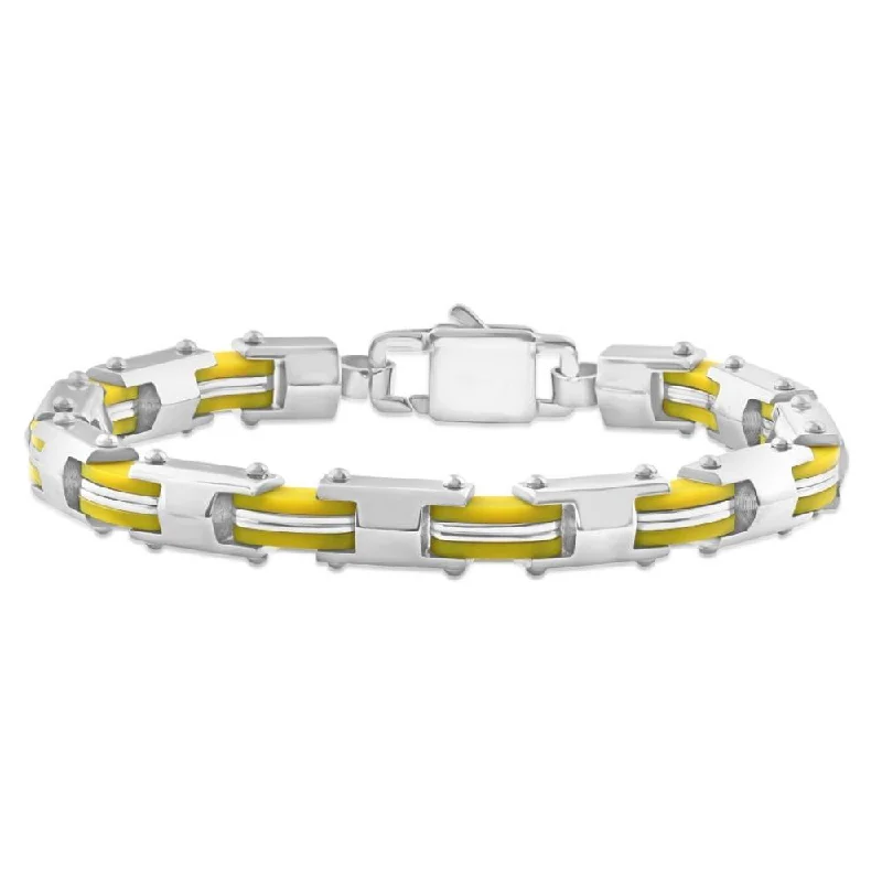 Exclusive Savings On Timeless Jewelry Pieces Men's Steel And Yellow Two Tone 8mm Link Flexible Trigger Clasp 8.5 " Bracelet Exclusive Savings On Timeless Jewelry Pieces Men's Steel And Yellow Two Tone 8mm Link Flexible Trigger Clasp 8.5 " Bracelet