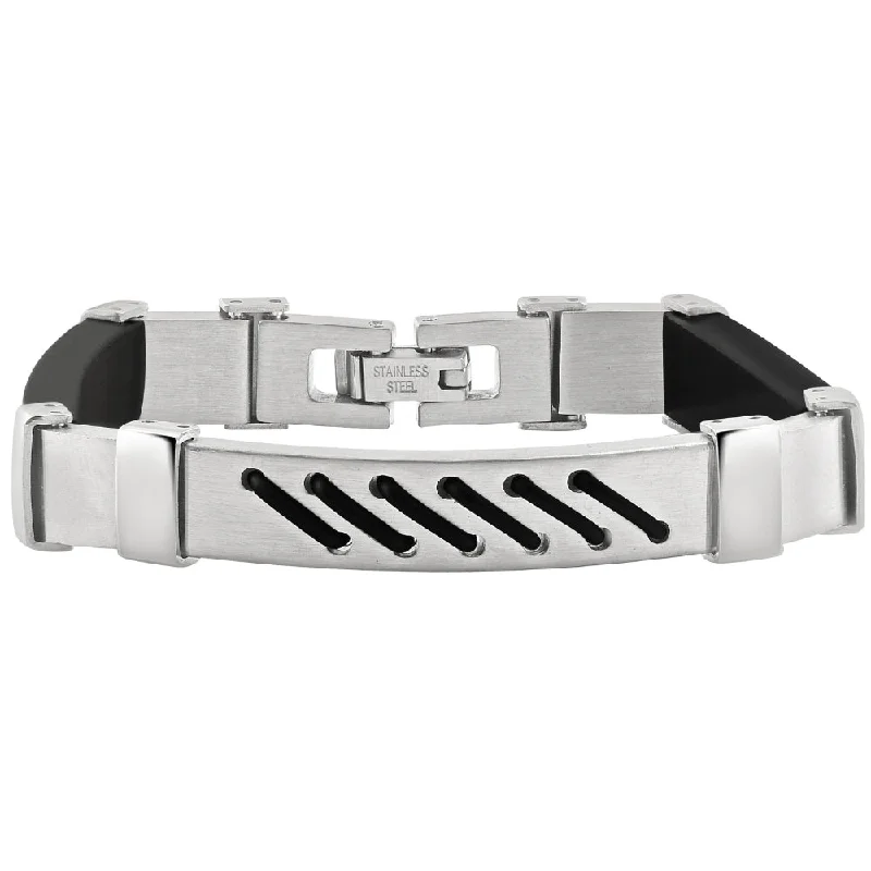 Best Jewelry Sale – Shop Exclusive Designs Now Men's Two Tone Steel 7" Brushed Black Strapped 8mm Bracelet Best Jewelry Sale – Shop Exclusive Designs Now Men's Two Tone Steel 7" Brushed Black Strapped 8mm Bracelet
