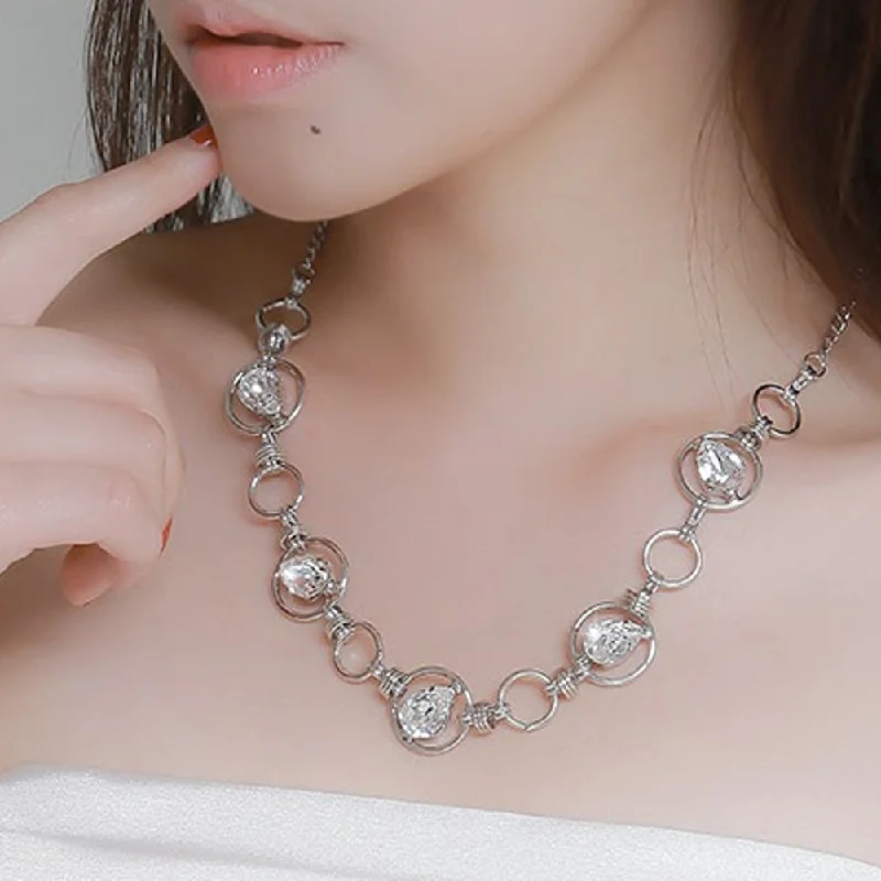 Flash Sale On Stunning Jewelry – Don't Miss Out Mika Silver Necklace with Crystals