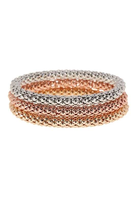 Timeless Jewelry, Timeless Savings – Don't Wait Multi Tri Color Textured Bracelet Set Timeless Jewelry, Timeless Savings – Don't Wait Multi Tri Color Textured Bracelet Set