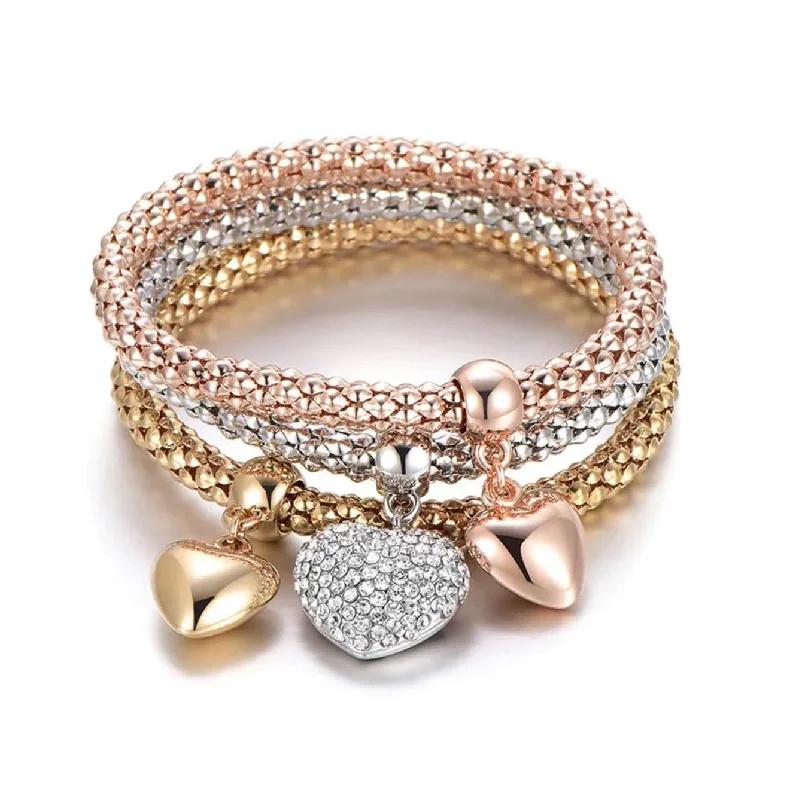 Unlock Unbeatable Jewelry Deals Before They’Re Gone Multi Tri Color Textured Charm Bracelet Set Unlock Unbeatable Jewelry Deals Before They’Re Gone Multi Tri Color Textured Charm Bracelet Set