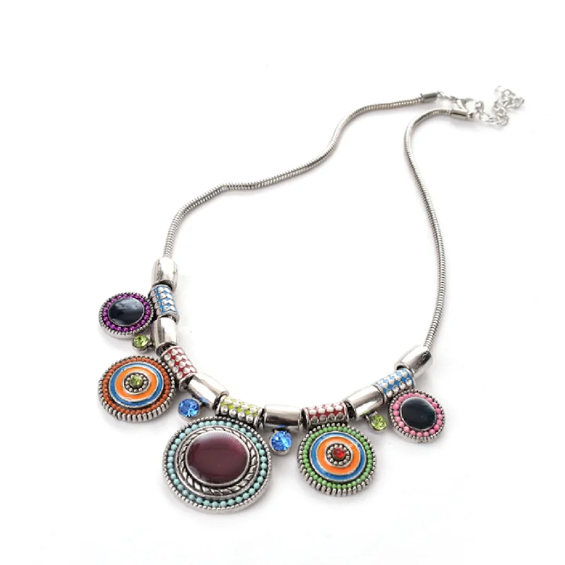 Limited-Stock Jewelry Sale – Once It's Gone, It's Gone Multicolor Circle Plate Necklace Limited-Stock Jewelry Sale – Once It's Gone, It's Gone Multicolor Circle Plate Necklace