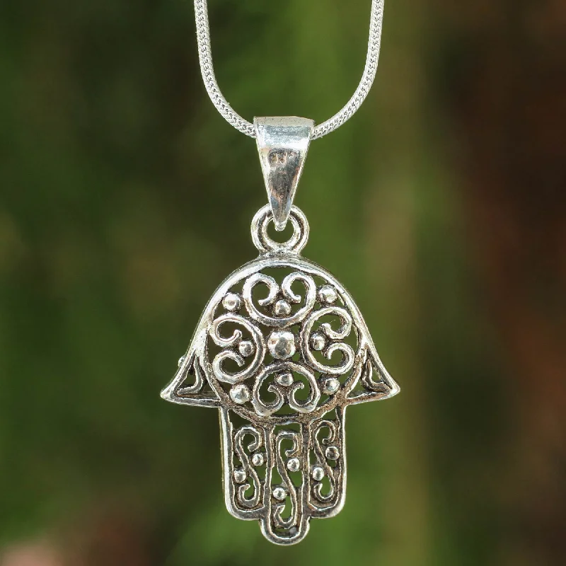 Seasonal Jewelry Deals – Elevate Your Style Silver Pendant Hamsa Necklace