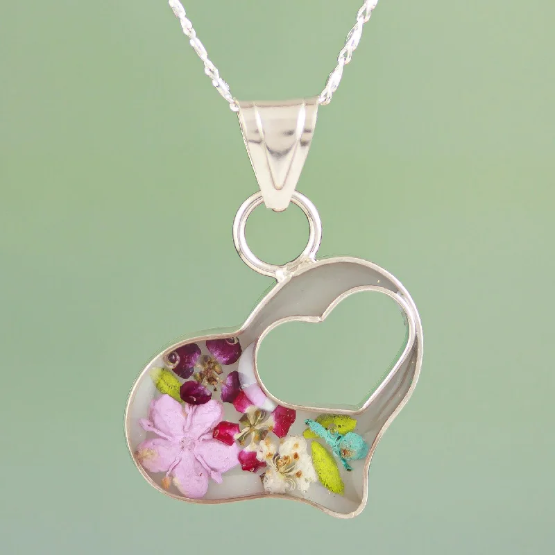Luxury Jewelry Sale – Elegant Styles At Unbeatable Prices Pink Flowered Heart Clear Resin Double Heart Sterling Silver Pendant Necklace Luxury Jewelry Sale – Elegant Styles At Unbeatable Prices Pink Flowered Heart Clear Resin Double Heart Sterling Silver Pendant Necklace