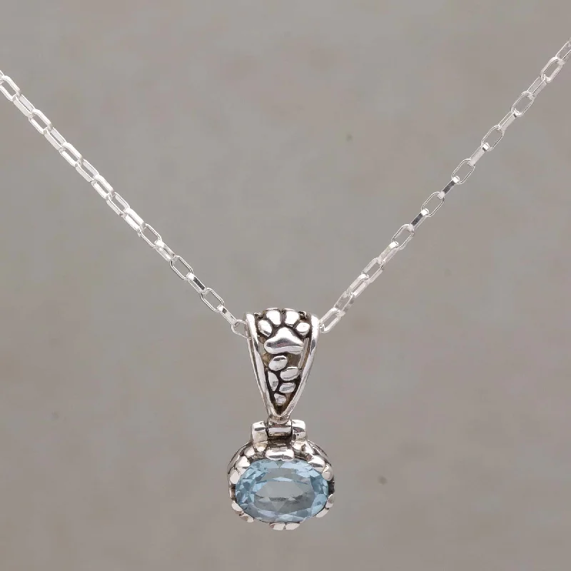 Chic And Stylish Jewelry At Discounted Prices Prized Paws Blue Topaz and Sterling Silver Paw Print Pendant Necklace Chic And Stylish Jewelry At Discounted Prices Prized Paws Blue Topaz and Sterling Silver Paw Print Pendant Necklace