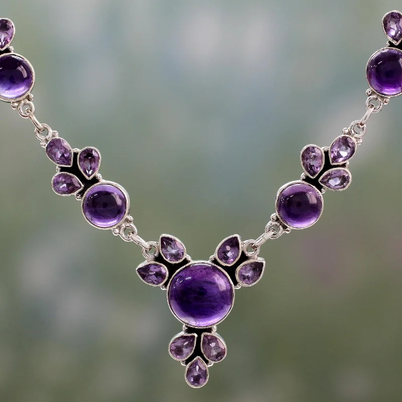 Handmade Pearl Jewelry For Timeless Elegance Purple Lilacs Hand Crafted Amethyst and Sterling Silver Pendant Necklace Handmade Pearl Jewelry For Timeless Elegance Purple Lilacs Hand Crafted Amethyst and Sterling Silver Pendant Necklace