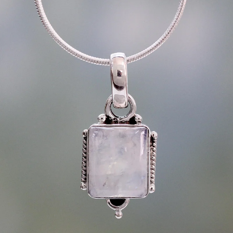 Eco-Friendly Sustainable Jewelry For Conscious Buyers Rainbow Light Moonstone pendant necklace Eco-Friendly Sustainable Jewelry For Conscious Buyers Rainbow Light Moonstone pendant necklace
