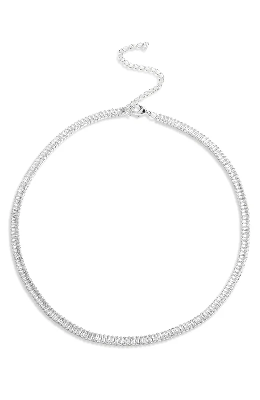 Chic, Trendy, And Affordable Jewelry Sale Rhodium Baguette Choker