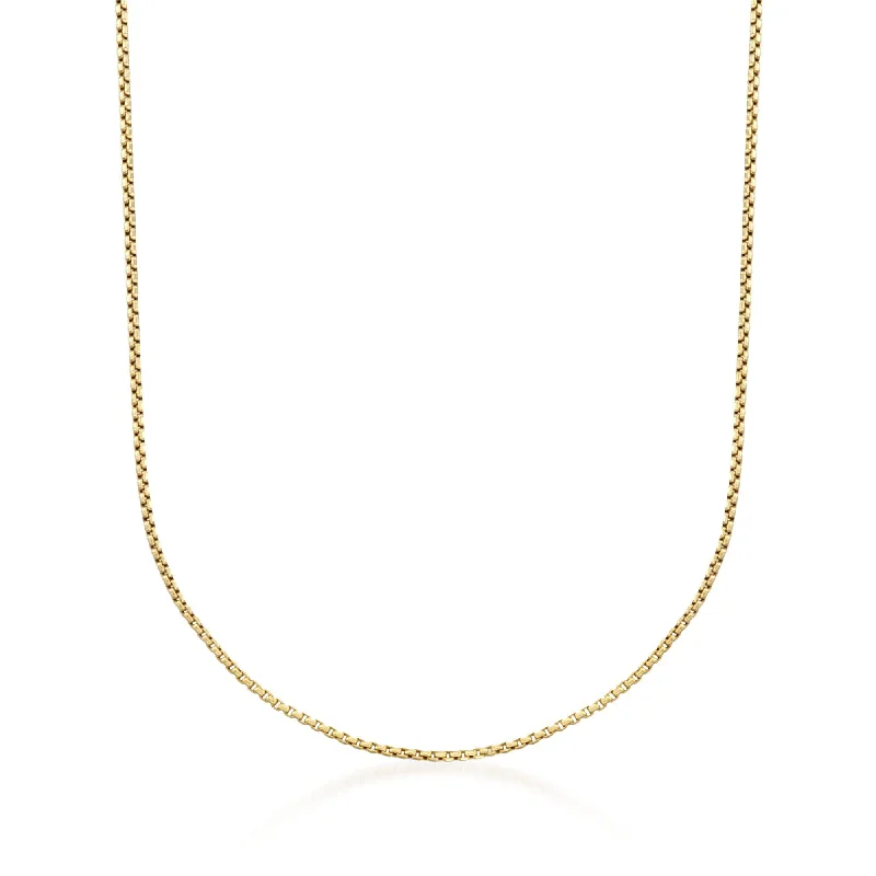 Versatile Layering Jewelry For Effortless Chic Ross-Simons 1.7mm 14kt Yellow Gold Rounded Box Chain Necklace Versatile Layering Jewelry For Effortless Chic Ross-Simons 1.7mm 14kt Yellow Gold Rounded Box Chain Necklace