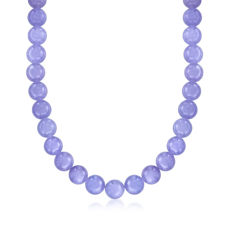 Limited-Time Offer On Elegant Jewelry Pieces Ross-Simons 10mm Lavender Jade Bead Necklace With 14kt Yellow Gold Limited-Time Offer On Elegant Jewelry Pieces Ross-Simons 10mm Lavender Jade Bead Necklace With 14kt Yellow Gold