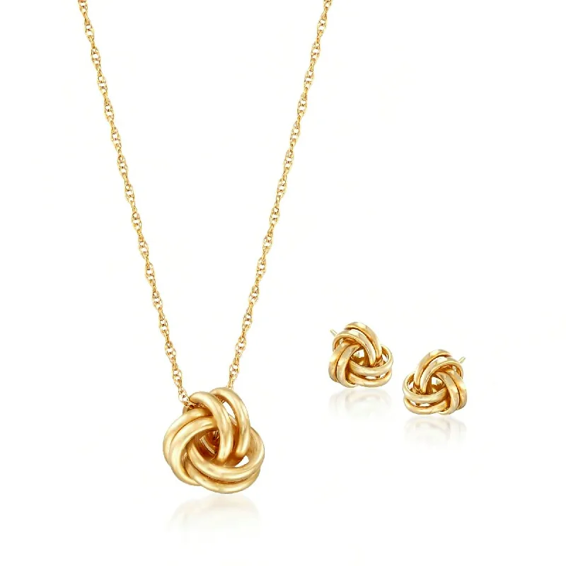 Must-Have Jewelry At Irresistible Discounts Ross-Simons 14kt Yellow Gold Love Knot Jewelry Set: Necklace and Earrings Must-Have Jewelry At Irresistible Discounts Ross-Simons 14kt Yellow Gold Love Knot Jewelry Set: Necklace and Earrings
