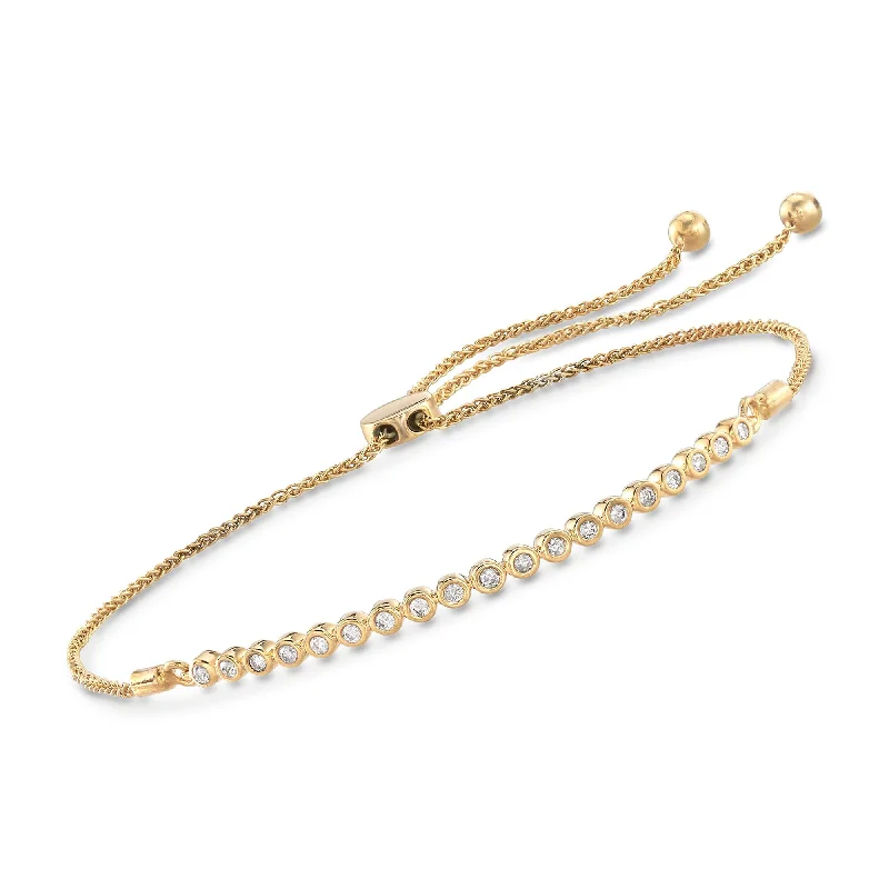 Discounted Luxury Jewelry – Shine Without The Splurge Ross-Simons Bezel-Set Diamond Bolo Bracelet in 18kt Gold Over Sterling Discounted Luxury Jewelry – Shine Without The Splurge Ross-Simons Bezel-Set Diamond Bolo Bracelet in 18kt Gold Over Sterling