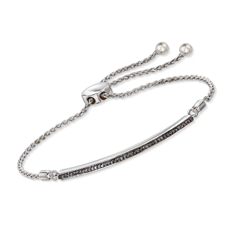 Buy More, Save More On Stunning Jewelry Designs Ross-Simons Black Diamond Bar Bolo Bracelet in Sterling Silver Buy More, Save More On Stunning Jewelry Designs Ross-Simons Black Diamond Bar Bolo Bracelet in Sterling Silver